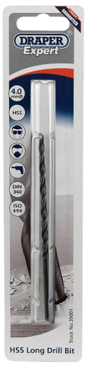 Draper - 4.0 x 119mm HSS Extra Long Drill Bit