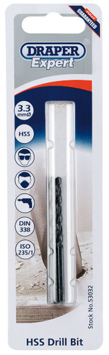 Draper - 3.3mm HSS Twist Drill for 4 x 0.7 Taps