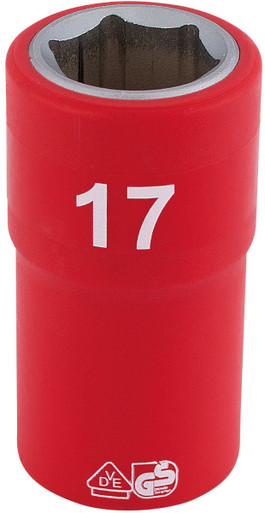Draper - 1/2inch Sq. Dr. Fully Insulated VDE Socket (17mm)