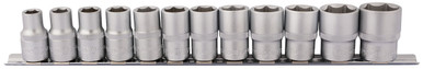 Draper - 1/2inch Sq. Dr. Socket Set on Metal Rail (12 Piece)