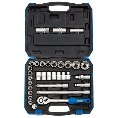 Draper - 1/2inch Sq. Dr. Combined MM/AF Socket Set (33 Piece)