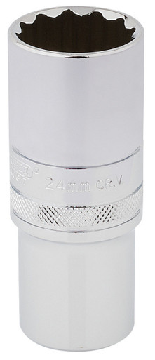 Draper - 1/2inch Sq. Dr. Hi-Torq 12 Point Deep Socket (24mm)