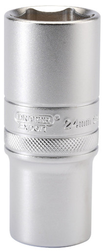 Draper - 1/2inch Sq. Dr. 6 Point Metric Deep Socket (24mm)