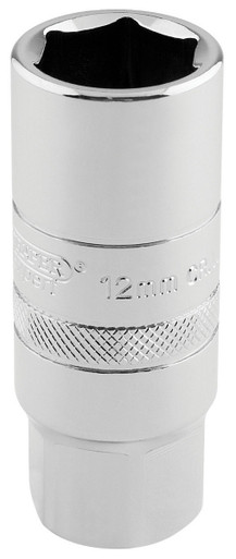 Draper - 1/2inch Sq. Dr. 12mm Thread 6 Point Spark Plug Socket (18mm Socket)