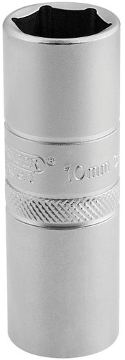 Draper - 1/2inch Sq. Dr. 10mm Thread 6 Point Satin Chrome Spark Plug Socket (16mm Socket)