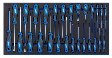 Draper - Soft Grip Screwdriver Set in Full Drawer EVA Insert Tray 27 Piece