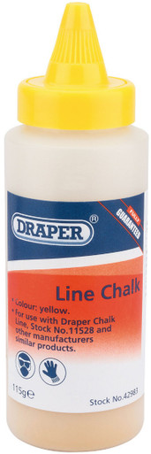 Draper -  Plastic Bottle of Yellow Chalk for Chalk Line 115g