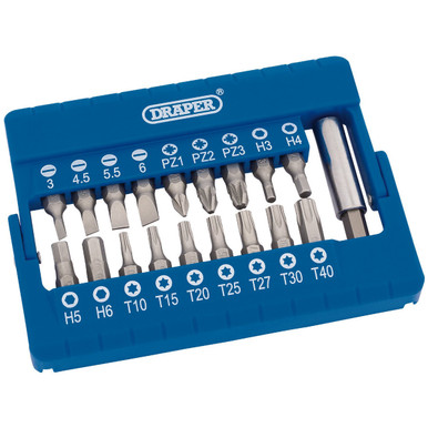 Draper -  Magnetic Bit Holder Set 19 Piece
