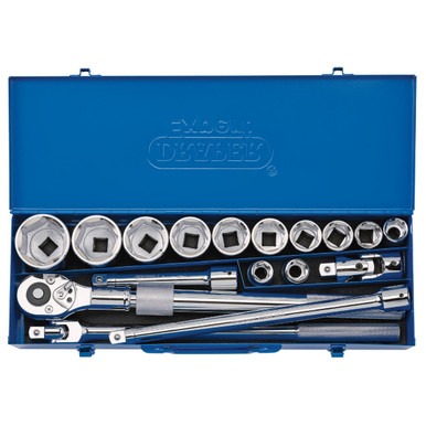 Draper - 3/4inch Sq. Dr. Metric Socket Set in Metal Case 17 Piece