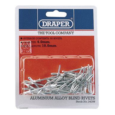 Draper - 50 x 4mm x 10mm Blind Rivets