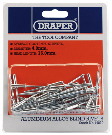 Draper - 50 x 4mm x 15.8mm Blind Rivets