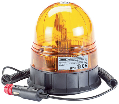 Draper - 12/24V Magnetic Base Rotating Beacon