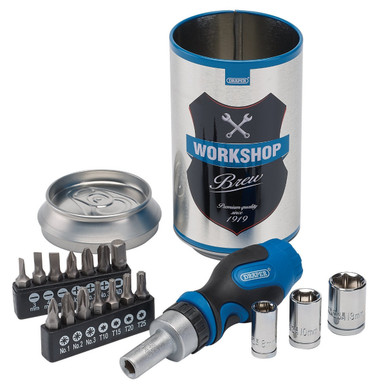 Draper - Stubby Ratchet Screwdriver and Bit Set 18 piece