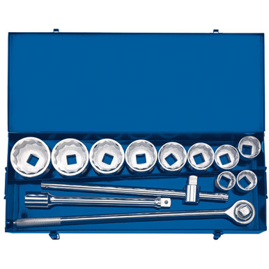 Draper - 1inch Sq. Dr. Metric Socket Set in Metal case (13 Piece)