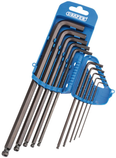 Draper - Extra Long Imperial Hexagon and Ball End Hexagon Key Set 10 Piece