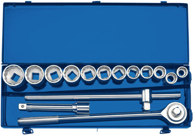 Draper - 3/4inch Sq. Dr. Metric Socket Set in Metal Case 15 Piece