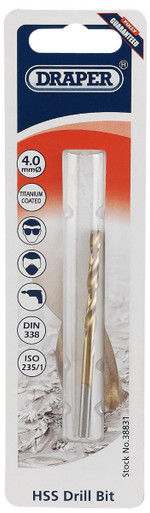 Draper - 4.0mm HSS Titanium Drill Bit