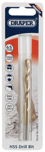 Draper - 6.5mm HSS Titanium Drill Bit