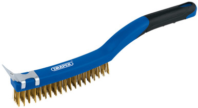Draper - Brass Wire Scratch Brush with Scraper 350mm