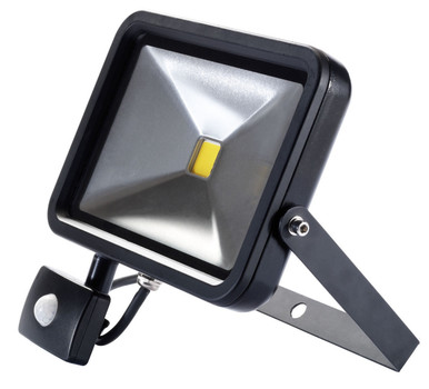 Draper - 30W COB LED Slimline Wall Mounted Floodlight with PIR Sensor 1950 Lumens