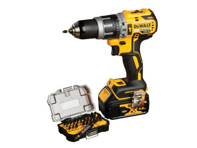 DeWALT DCD796M1 XR Combi Drill 18V 1 x 4.0Ah Li-ion + Impact Bit Set, 32 Piece