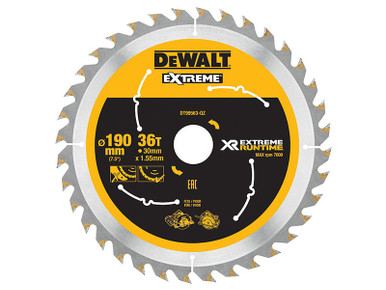 DeWALT XR FlexVolt Circular Saw Blade 190 x 30mm x 36T
