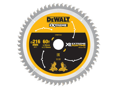 DeWALT XR FlexVolt Circular Saw Blade 216 x 30mm x 60T