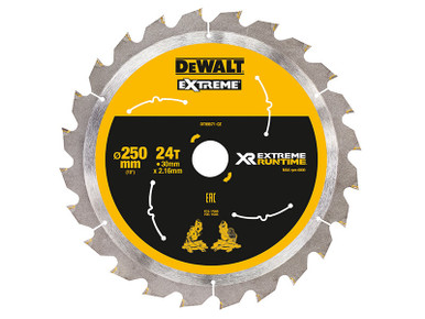 DeWALT Extreme Runtime FlexVolt Mitre Saw Blade 250 x 30mm x 24T