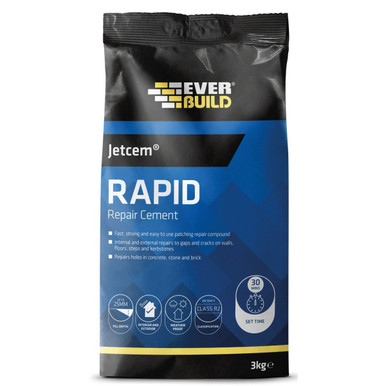 Everbuild Rapid Set Cement 12kg (4 x 3kg Packs)