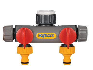 Hozelock 2-Way Tap Connector 1/2 - 1in BSP