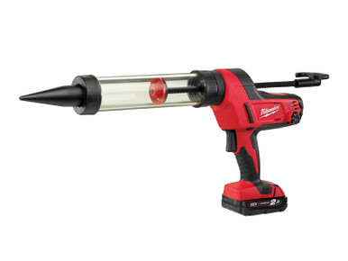 Milwaukee Power Tools C18 PCG/400T Transparent Tube Caulking Gun 400ml 18V 1 x 2.0Ah Li-ion