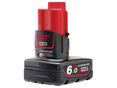 Milwaukee Power Tools M12 B6 REDLITHIUM-ION Battery Pack 12V 6.0Ah Li-ion