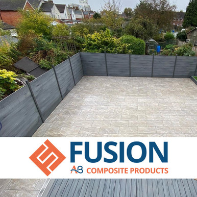 AB Composite Fencing Grey Boards with Anthracite Post Kit