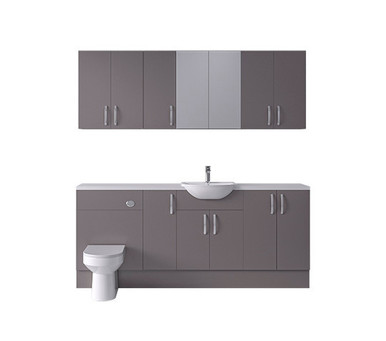 Connect G/G 1900mm Pack Basin WC 3 Cup Wall plus Tall Cupboard