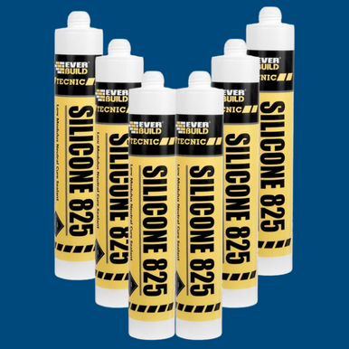 Everbuild Tecnic Silicone 825 LM 380ml White (Pack of 6)