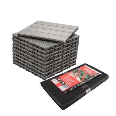 AB Fusion Composite Decking Tiles Grey Bundle