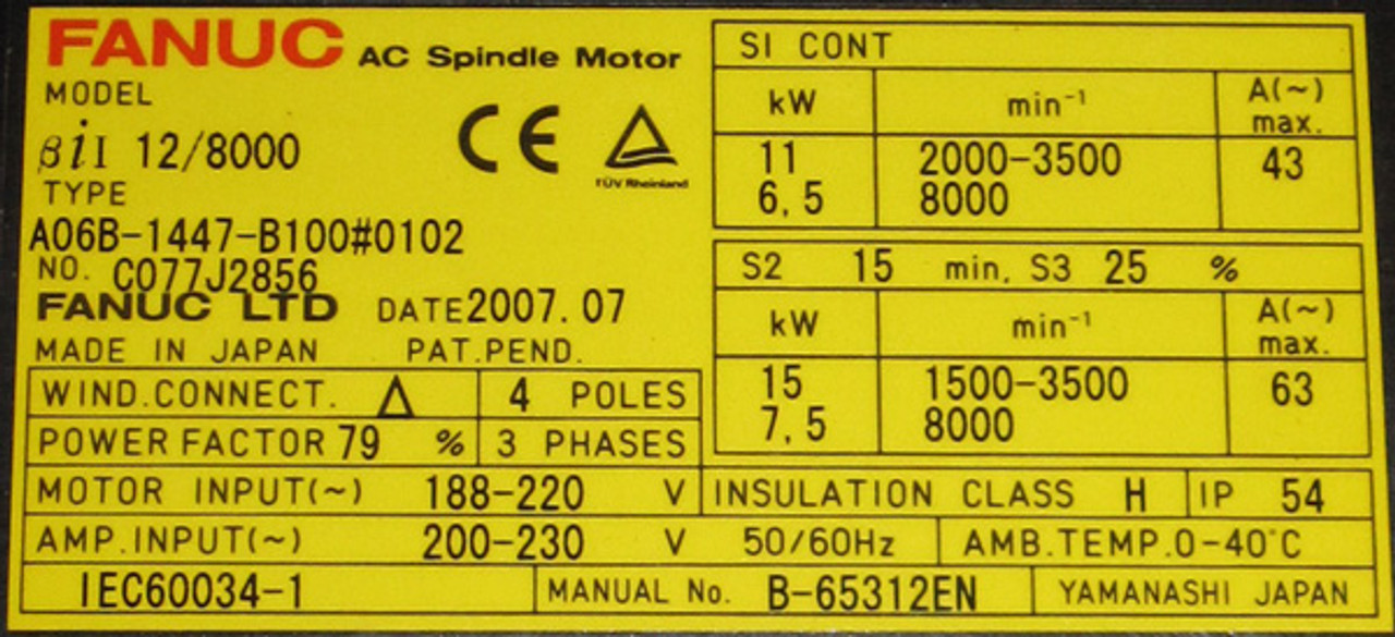 Fanuc A06B-6044-H021 スピンドルドライブ 動作保証 Fanuc A06B-6044-H021 スピンドルドライブ 動作保証
