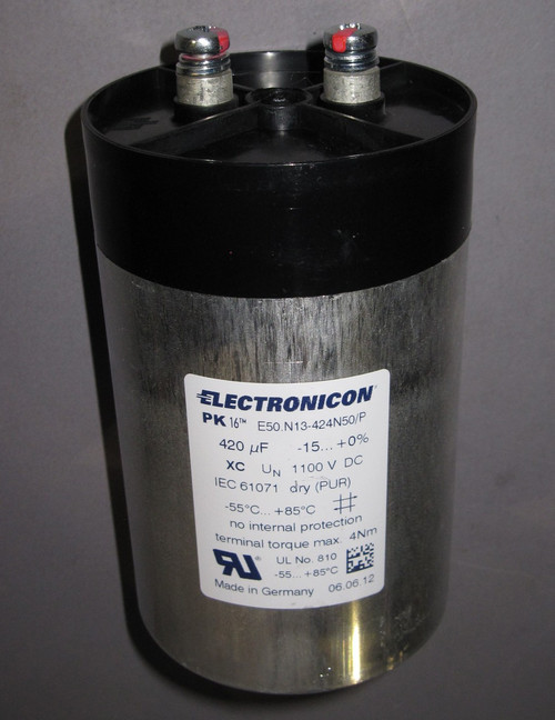 E50.N13-424N50/P - 1100VDC 420uF Capacitor (Electronicon) - New/RFE