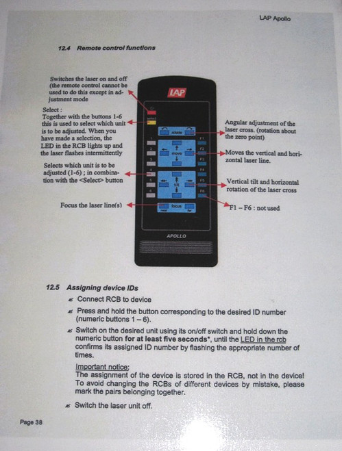 lap laser apollo users manual