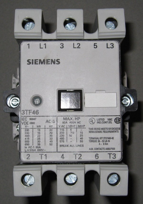 3TF4622-0AK6 - 50HP 575V 3-Phase Contactor -120V-Coil (Siemens