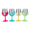 Life is Better at the Campsite Wine Tumbler Set, 4-Pack (Green/Yellow/Blue/Pink)