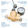 Camco Adjustable RV Brass Water Pressure Regulator