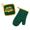 Life is Better at the CampsiteOven Mitt/Pot Holder, Green Grid