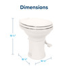 Camco Premium Ceramic RV Toilet with Ergonomic Design - Bone