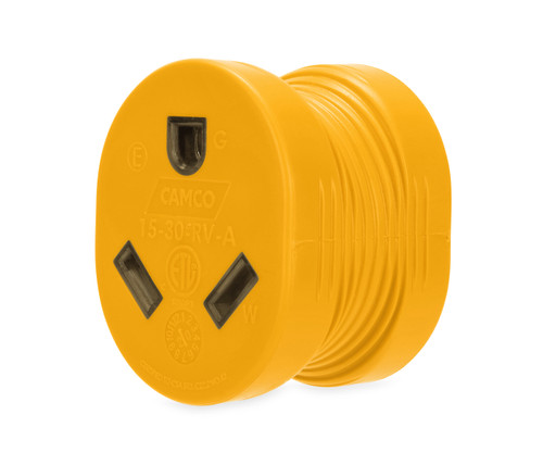 Power Grip RV Electrical Adapter 15A Male / 30A Female