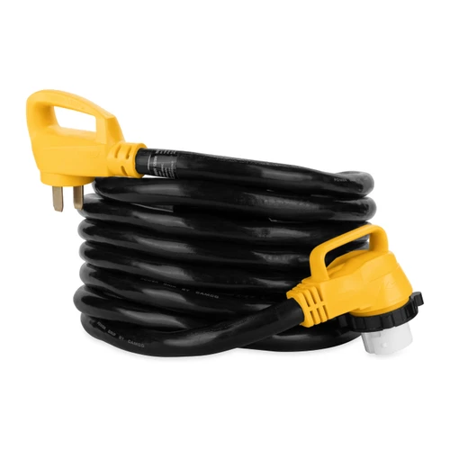 Power Grip 25' 90-Degree Locking Extension Cord - 50 Amp Male / 50 Amp Female