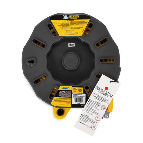 Power Grip RV Extension Cord Reel with USB Charging Port - 30 ft