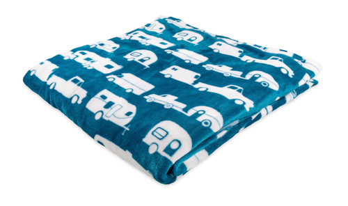 Life is Better at the CampsiteFleece Blanket, Blue, Queen