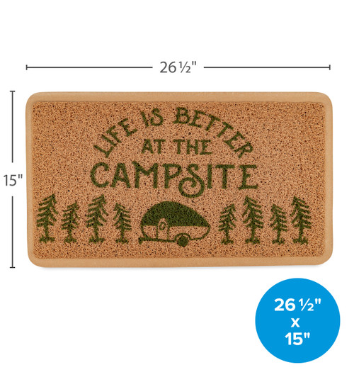 Life is Better at the Campsite Multi-Colored Scrub Rug - Brown