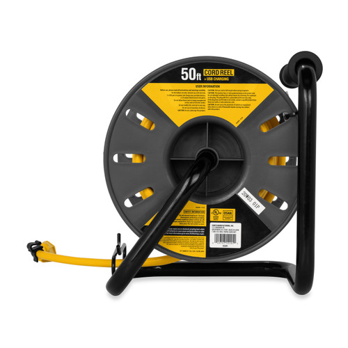 Power Grip RV Extension Cord Reel with USB Charging Port - 50 ft